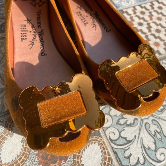 Melissa Vivienne Westwood Anglomania velvet leopard print buckle slip on flats - Picture 1 of 13